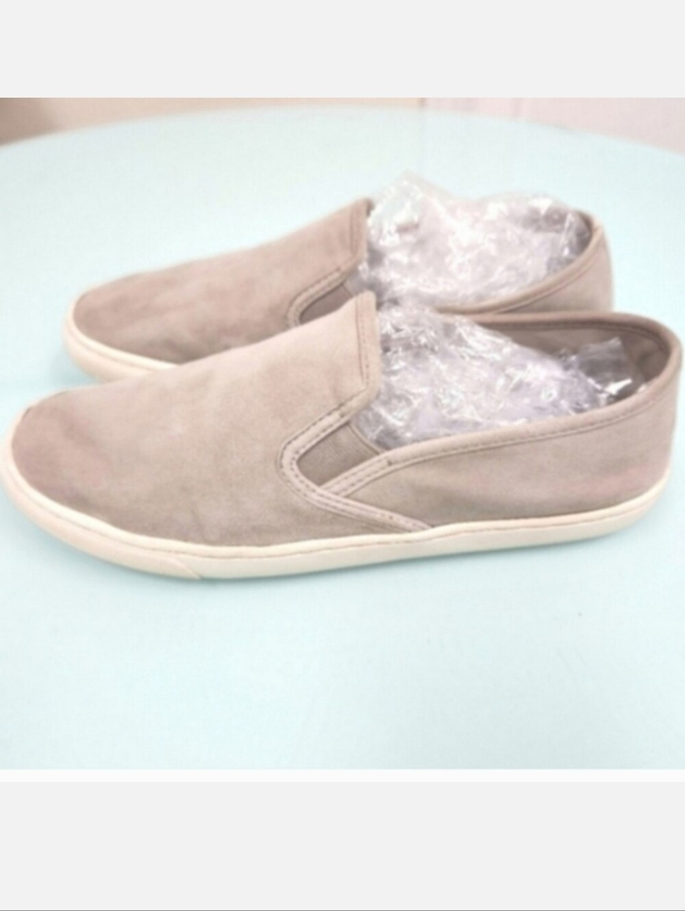 Tory Burch Slip-On Suede Casual Shoe in Light Gray